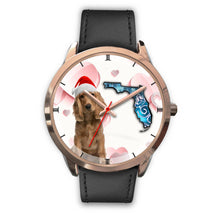 Load image into Gallery viewer, Cocker Spaniel On Christmas Florida Golden Wrist Watch-Free Shipping