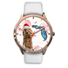 Load image into Gallery viewer, Cocker Spaniel On Christmas Florida Golden Wrist Watch-Free Shipping