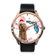 Load image into Gallery viewer, Cocker Spaniel On Christmas Florida Golden Wrist Watch-Free Shipping