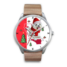 Load image into Gallery viewer, Cute Maltese Dog California Christmas Special Wrist Watch-Free Shipping