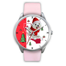 Load image into Gallery viewer, Cute Maltese Dog California Christmas Special Wrist Watch-Free Shipping