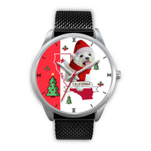 Load image into Gallery viewer, Cute Maltese Dog California Christmas Special Wrist Watch-Free Shipping