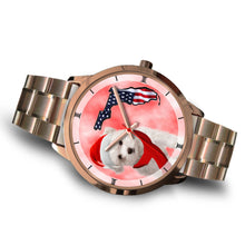 Load image into Gallery viewer, Cute Maltese On Christmas Florida Golden Wrist Watch-Free Shipping