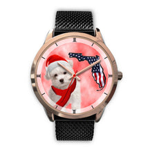 Load image into Gallery viewer, Cute Maltese On Christmas Florida Golden Wrist Watch-Free Shipping