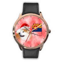 Load image into Gallery viewer, Akita Dog On Christmas Arizona Golden Wrist Watch-Free Shipping