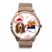 Load image into Gallery viewer, Basset Hound On Christmas Arizona Golden Wrist Watch-Free Shipping