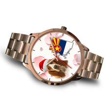Load image into Gallery viewer, Basset Hound On Christmas Arizona Golden Wrist Watch-Free Shipping