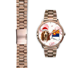 Load image into Gallery viewer, Basset Hound On Christmas Arizona Golden Wrist Watch-Free Shipping