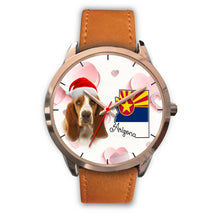 Load image into Gallery viewer, Basset Hound On Christmas Arizona Golden Wrist Watch-Free Shipping