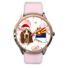 Load image into Gallery viewer, Basset Hound On Christmas Arizona Golden Wrist Watch-Free Shipping