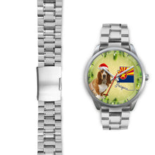 Load image into Gallery viewer, Cute Basset Hound On Christmas Arizona Silver Wrist Watch-Free Shipping