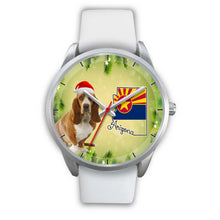 Load image into Gallery viewer, Cute Basset Hound On Christmas Arizona Silver Wrist Watch-Free Shipping