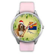 Load image into Gallery viewer, Cute Basset Hound On Christmas Arizona Silver Wrist Watch-Free Shipping