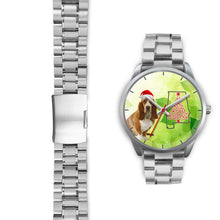 Load image into Gallery viewer, Cute Basset Hound On Christmas Alabama Silver Wrist Watch-Free Shipping