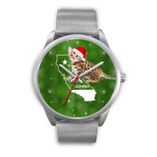 Load image into Gallery viewer, Cute Bengal Cat California Christmas Special Wrist Watch-Free Shipping
