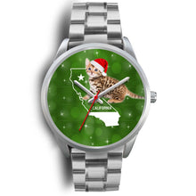 Load image into Gallery viewer, Cute Bengal Cat California Christmas Special Wrist Watch-Free Shipping