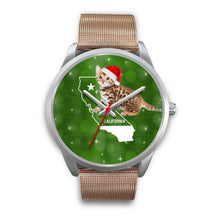 Load image into Gallery viewer, Cute Bengal Cat California Christmas Special Wrist Watch-Free Shipping