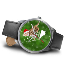Load image into Gallery viewer, Cute Bengal Cat California Christmas Special Wrist Watch-Free Shipping