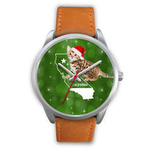 Load image into Gallery viewer, Cute Bengal Cat California Christmas Special Wrist Watch-Free Shipping