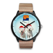 Load image into Gallery viewer, Cute Bichon Frise On Christmas Arizona Wrist Watch-Free Shipping