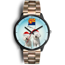 Load image into Gallery viewer, Cute Bichon Frise On Christmas Arizona Wrist Watch-Free Shipping