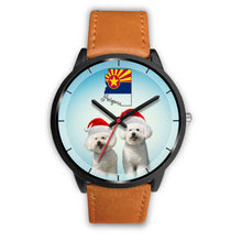 Load image into Gallery viewer, Cute Bichon Frise On Christmas Arizona Wrist Watch-Free Shipping