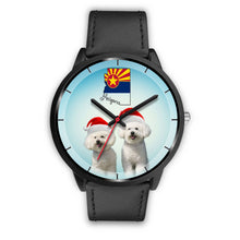 Load image into Gallery viewer, Cute Bichon Frise On Christmas Arizona Wrist Watch-Free Shipping