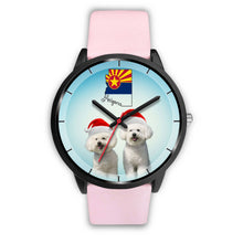 Load image into Gallery viewer, Cute Bichon Frise On Christmas Arizona Wrist Watch-Free Shipping