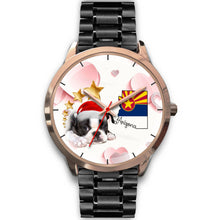Load image into Gallery viewer, Boston Terrier On Christmas Arizona Golden Wrist Watch-Free Shipping
