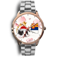 Load image into Gallery viewer, Boston Terrier On Christmas Arizona Golden Wrist Watch-Free Shipping