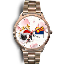 Load image into Gallery viewer, Boston Terrier On Christmas Arizona Golden Wrist Watch-Free Shipping