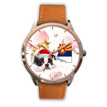 Load image into Gallery viewer, Boston Terrier On Christmas Arizona Golden Wrist Watch-Free Shipping