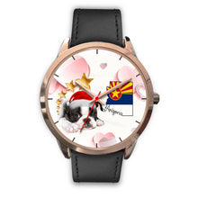 Load image into Gallery viewer, Boston Terrier On Christmas Arizona Golden Wrist Watch-Free Shipping