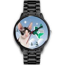 Load image into Gallery viewer, Cornish Rex Cat Texas Christmas Special Wrist Watch-Free Shipping