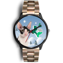 Load image into Gallery viewer, Cornish Rex Cat Texas Christmas Special Wrist Watch-Free Shipping