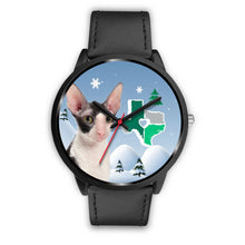 Load image into Gallery viewer, Cornish Rex Cat Texas Christmas Special Wrist Watch-Free Shipping
