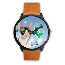Load image into Gallery viewer, Cornish Rex Cat Texas Christmas Special Wrist Watch-Free Shipping