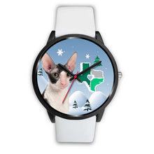 Load image into Gallery viewer, Cornish Rex Cat Texas Christmas Special Wrist Watch-Free Shipping
