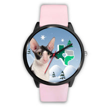 Load image into Gallery viewer, Cornish Rex Cat Texas Christmas Special Wrist Watch-Free Shipping