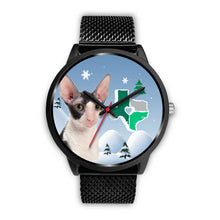 Load image into Gallery viewer, Cornish Rex Cat Texas Christmas Special Wrist Watch-Free Shipping