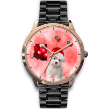 Load image into Gallery viewer, Cute Maltese Arizona Christmas Golden Wrist Watch-Free Shipping