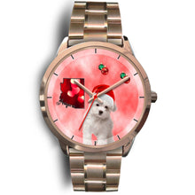 Load image into Gallery viewer, Cute Maltese Arizona Christmas Golden Wrist Watch-Free Shipping