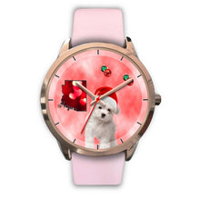 Load image into Gallery viewer, Cute Maltese Arizona Christmas Golden Wrist Watch-Free Shipping