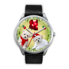 Load image into Gallery viewer, Cute Maltese Dog Arizona Christmas Special Silver Wrist Watch-Free Shipping