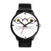Load image into Gallery viewer, Cat Face With Glasses Print Christmas Special Wrist Watch-Free Shipping