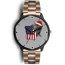 Load image into Gallery viewer, Chartreux Cat Georgia Christmas Special Wrist Watch-Free Shipping