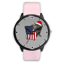 Load image into Gallery viewer, Chartreux Cat Georgia Christmas Special Wrist Watch-Free Shipping