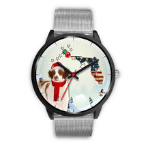 Load image into Gallery viewer, Brittany Dog Florida Christmas Special Wrist Watch-Free Shipping