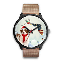 Load image into Gallery viewer, Brittany Dog Florida Christmas Special Wrist Watch-Free Shipping