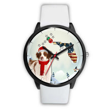 Load image into Gallery viewer, Brittany Dog Florida Christmas Special Wrist Watch-Free Shipping